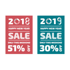 New Year 2018 and 2019 sale promo