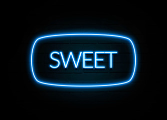 Sweet  - colorful Neon Sign on brickwall