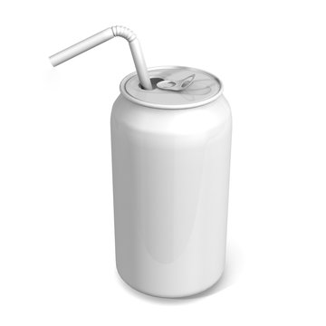 aluminum cans isolated on a white background . 3d render 