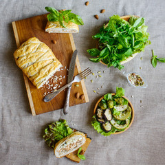 fish pie and vegetables