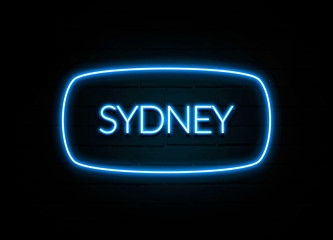 Sydney   - colorful Neon Sign on brickwall