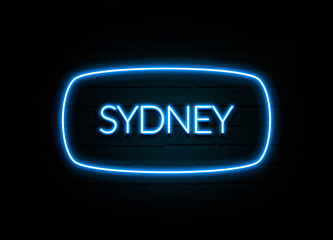 Sydney  - colorful Neon Sign on brickwall