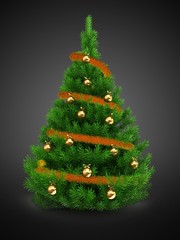 3d green Christmas tree