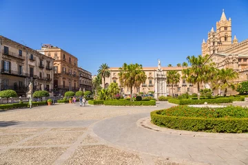 Fototapeten Palermo, Sicily, Italy. The area in front of the Cathedral © Valery Rokhin
