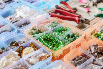 colorful beads and instruments