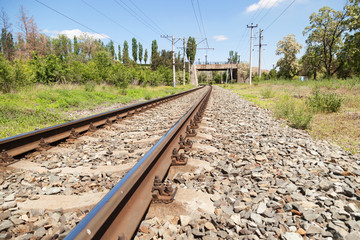 Fototapeta na wymiar The railroad, rails for trains