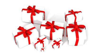 gift boxes for Christmas and new year's Day on white background. 3d illustration