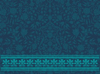 wedding card design, paisley floral pattern , India