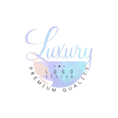 Luxury logo design, premium quality, badge for fashion clothes boutique or shop, beauty salon or cosmetician watercolor