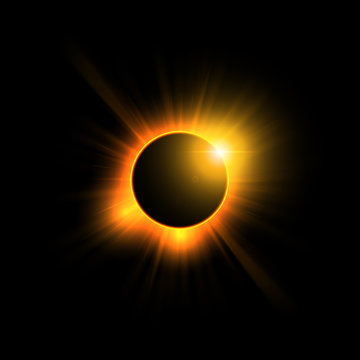 Sun eclipse on black.