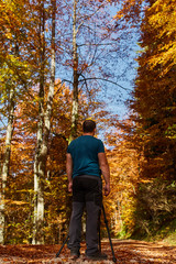 Obraz premium Professional photographer shooting autumn colors