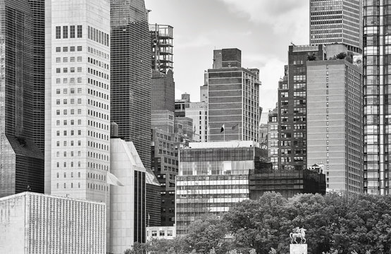 Fototapeta Black and white picture of downtown New York.