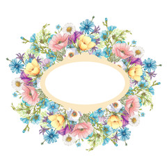 Watercolor botanical frame