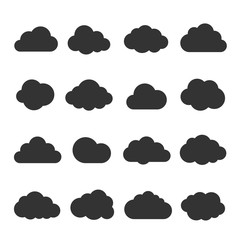 Cloud black icon set