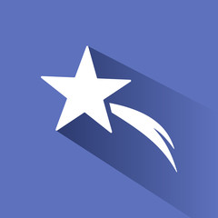 Christmas star icon with shade on blue background