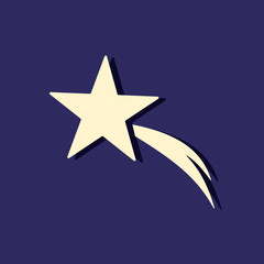 Christmas star icon in the night sky