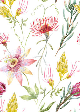 Watercolor floral vector pattern