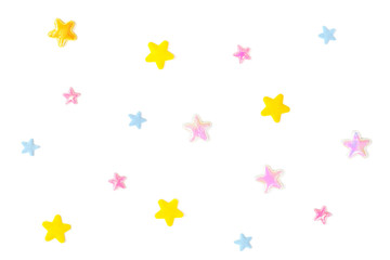 Pastel star paper cut on white background - isolated