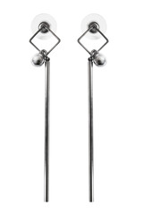 Metal earrings isolated