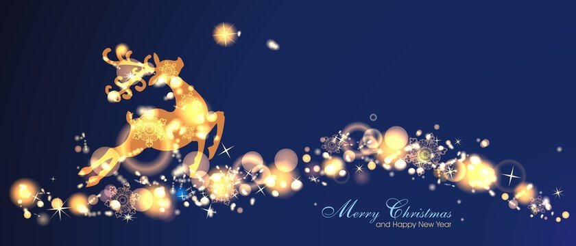 edler weihnachtlicher Hintergrund mit Rentier