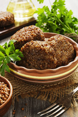 Vegetarian cutlets of buckwheat