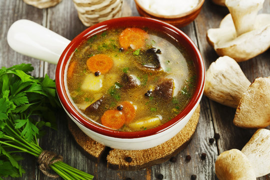 Homemade mushroom soup