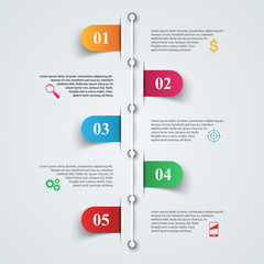 3D infographic design template and marketing icons.