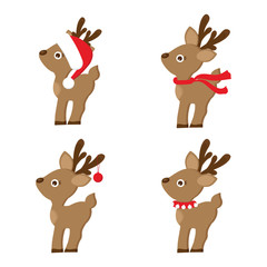 set of christmas reindeer