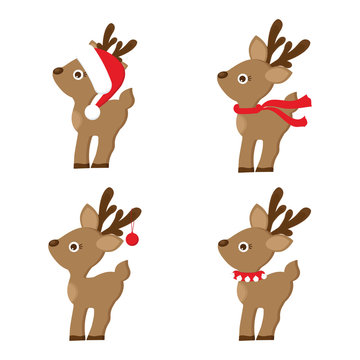 set of christmas reindeer
