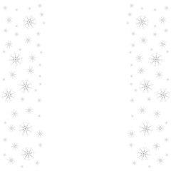 Festive frame with snowflakes on a white background. For posters, postcards, greeting for Christmas, new year.