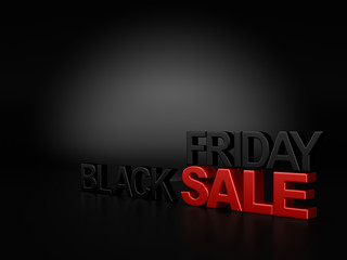 3d Rendering inscription Black Friday