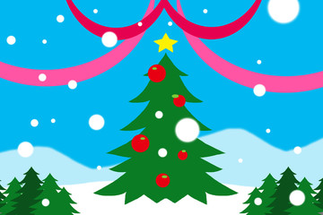 クリスマスツリーの背景画
