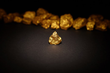 Closeup of big gold nugget