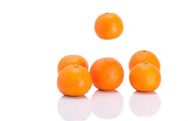 ripe isolated tangerines