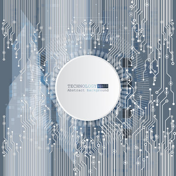 Vector circuit board illustration. Abstract technology