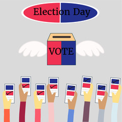 election day voting in vector form, politics and elections  illustration.