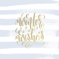 winter wishes hand lettering holiday poster