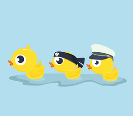 Fototapeta premium Cute Ducks swim