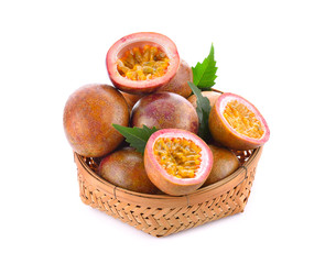 Passion fruit isolated on a white background.