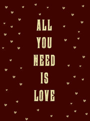 All you need is love card design