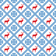 Traditional scandinavian pattern. Nordic ethnic seamless background