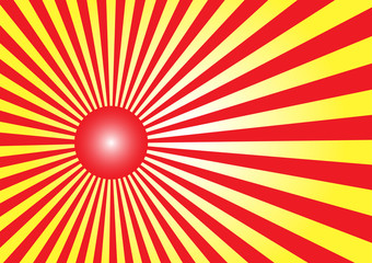 Red Japan light ray design with illustration EPS
