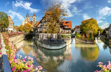 Fototapeten medieval town Esslingen am Neckar in Germany, histric city center © sculpies