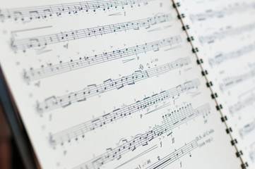 Obraz premium musical notes book sheet