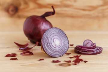 Bulbs of red onions
