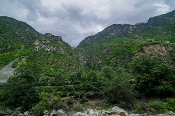 Fototapeta na wymiar valley and mountain in countryside of China