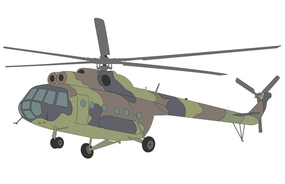 camouflaged helicopter on white background clip art preview