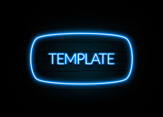 Template  - colorful Neon Sign on brickwall