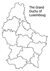 The Grand Duchy of Luxembourg border on a white background circuit