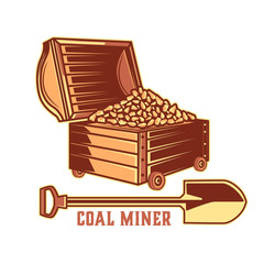 Vintage emblem of the mining industry